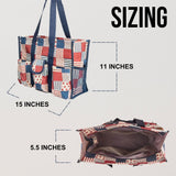 Utility Tote Bag with Zipper Top - Large Multipurpose Tote Organizer Bag - Flag