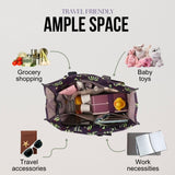 Utility Tote Bag with Zipper Top - Large Multipurpose Tote Organizer Bag - Cactus Purple