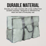 Utility Tote Bag with Zipper Top - Large Multipurpose Tote Organizer Bag - Gray