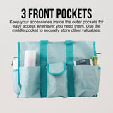Utility Tote Bag with Zipper Top - Large Multipurpose Tote Organizer Bag - Light Blue