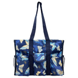 Utility Tote Bag with Zipper Top - Large Multipurpose Tote Organizer Bag - Butterfly Gold