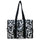 Utility Tote Bag with Zipper Top - Large Multipurpose Tote Organizer Bag - Damask Black