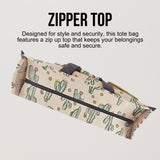 Utility Tote Bag with Zipper Top - Large Multipurpose Tote Organizer Bag - Cactus Beige