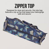 Utility Tote Bag with Zipper Top - Large Multipurpose Tote Organizer Bag - Butterfly Gold