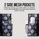 Utility Tote Bag with Zipper Top - Large Multipurpose Tote Organizer Bag - Navy Sunflower