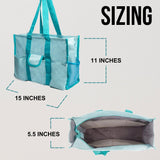 Utility Tote Bag with Zipper Top - Large Multipurpose Tote Organizer Bag - Light Blue