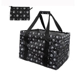Large Utility Tote Bag - Oversized Collapsible Tote with Wire Frame - Includes 5x7 Bag with Hook - Dog Paw