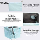 Large Utility Tote Bag - Oversized Collapsible Tote with Wire Frame - Includes 5x7 Bag with Hook - Light Blue