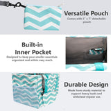 Large Utility Tote Bag - Oversized Collapsible Tote with Wire Frame - Includes 5x7 Bag with Hook - Chevron Teal