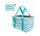 Large Utility Tote Bag - Oversized Collapsible Tote with Wire Frame - Includes 5x7 Bag with Hook - Chevron Teal