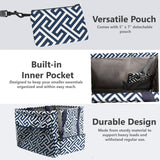 Large Utility Tote Bag - Oversized Collapsible Tote with Wire Frame - Includes 5x7 Bag with Hook - Geo Navy