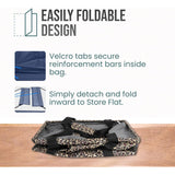 Large Utility Tote Bag - Oversized Collapsible Tote with Wire Frame - Includes 5x7 Bag with Hook - Leopard