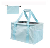 Large Utility Tote Bag - Oversized Collapsible Tote with Wire Frame - Includes 5x7 Bag with Hook - Light Blue