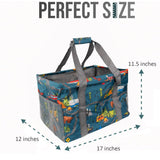 Large Utility Tote Bag - Oversized Collapsible Tote with Wire Frame - Includes 5x7 Bag with Hook - Camping
