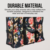 Utility Tote Bag with Zipper Top - Large Multipurpose Tote Organizer Bag - Rose