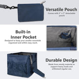 Large Utility Tote Bag - Oversized Collapsible Tote with Wire Frame - Includes 5x7 Bag with Hook - Navy Blue