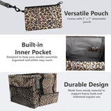 Large Utility Tote Bag - Oversized Collapsible Tote with Wire Frame - Includes 5x7 Bag with Hook - Leopard