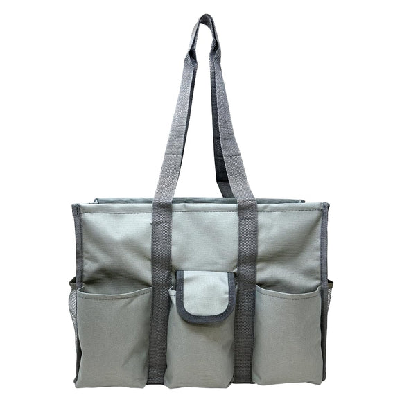 Utility Tote Bag with Zipper Top - Large Multipurpose Tote Organizer Bag - Gray
