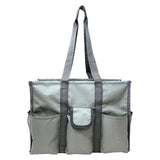 Utility Tote Bag with Zipper Top - Large Multipurpose Tote Organizer Bag - Gray