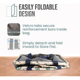 Large Utility Tote Bag - Oversized Collapsible Tote with Wire Frame - Includes 5x7 Bag with Hook - Cactus Beige