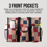 Utility Tote Bag with Zipper Top - Large Multipurpose Tote Organizer Bag - Flag