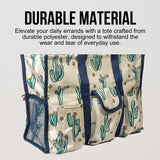 Utility Tote Bag with Zipper Top - Large Multipurpose Tote Organizer Bag - Cactus Beige