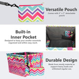 Large Utility Tote Bag - Oversized Collapsible Tote with Wire Frame - Includes 5x7 Bag with Hook - Chevron Multi