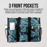 Utility Tote Bag with Zipper Top - Large Multipurpose Tote Organizer Bag - Paisley Blue