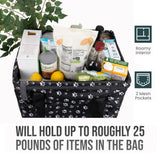 Large Utility Tote Bag - Oversized Collapsible Tote with Wire Frame - Includes 5x7 Bag with Hook - Dog Paw