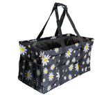 Extra Large Utility Tote Bag - Oversized Collapsible Pool Beach Canvas Basket - Daisy
