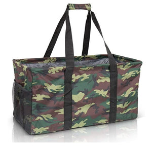 Extra Large Utility Tote Bag - Oversized Collapsible Pool Beach Canvas Basket - Camo