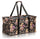 Extra Large Utility Tote Bag - Oversized Collapsible Pool Beach Canvas Basket - Gold Floral