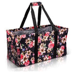 Extra Large Utility Tote Bag - Oversized Collapsible Pool Beach Canvas Basket - Rose