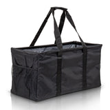 Extra Large Utility Tote Bag - Oversized Collapsible Pool Beach Canvas Basket - Black