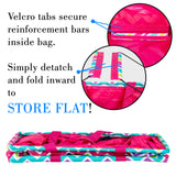 Extra Large Utility Tote Bag - Oversized Collapsible Pool Beach Canvas Basket - Chevron Multi