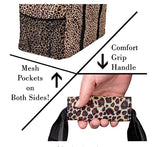 Extra Large Utility Tote Bag - Oversized Collapsible Pool Beach Canvas Basket - Leopard
