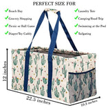 Extra Large Utility Tote Bag - Oversized Collapsible Pool Beach Canvas Basket - Cactus Beige