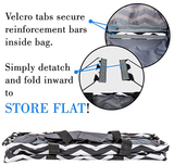 Extra Large Utility Tote Bag - Oversized Collapsible Pool Beach Canvas Basket - Chevron Black
