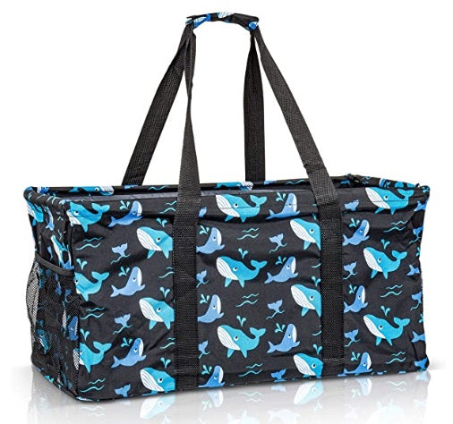 Nova Blue Neoprene Tote Bag - Blue Beach Bag Tote With Palm Leaf Design  Beach Tote Bag - Pool Bag Cute Beach Bag Travel Bag Beach Essentials