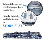 Extra Large Utility Tote Bag - Oversized Collapsible Pool Beach Canvas Basket - Blue Snowflake