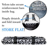 Extra Large Utility Tote Bag - Oversized Collapsible Pool Beach Canvas Basket - Damask Black